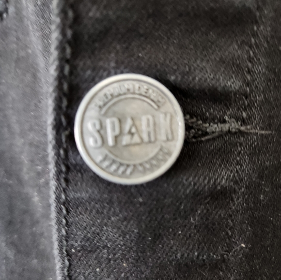 Spark Premium Black Denim Savage Distressed Jacket size Medium - Picture 4 of 11